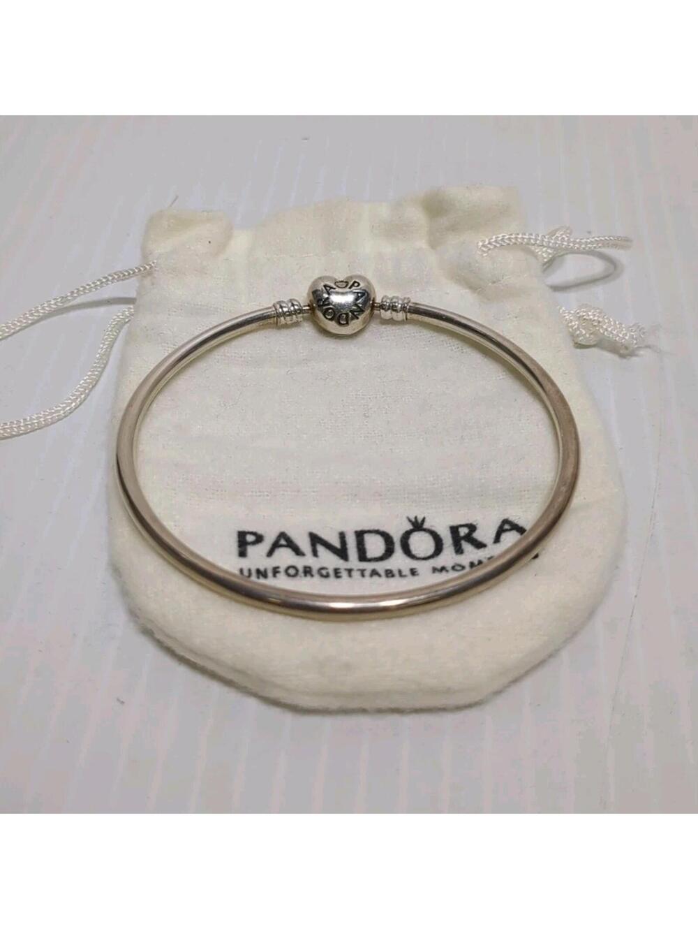 Pandora .925 Sterling Silver Heart Bangle Bracelet